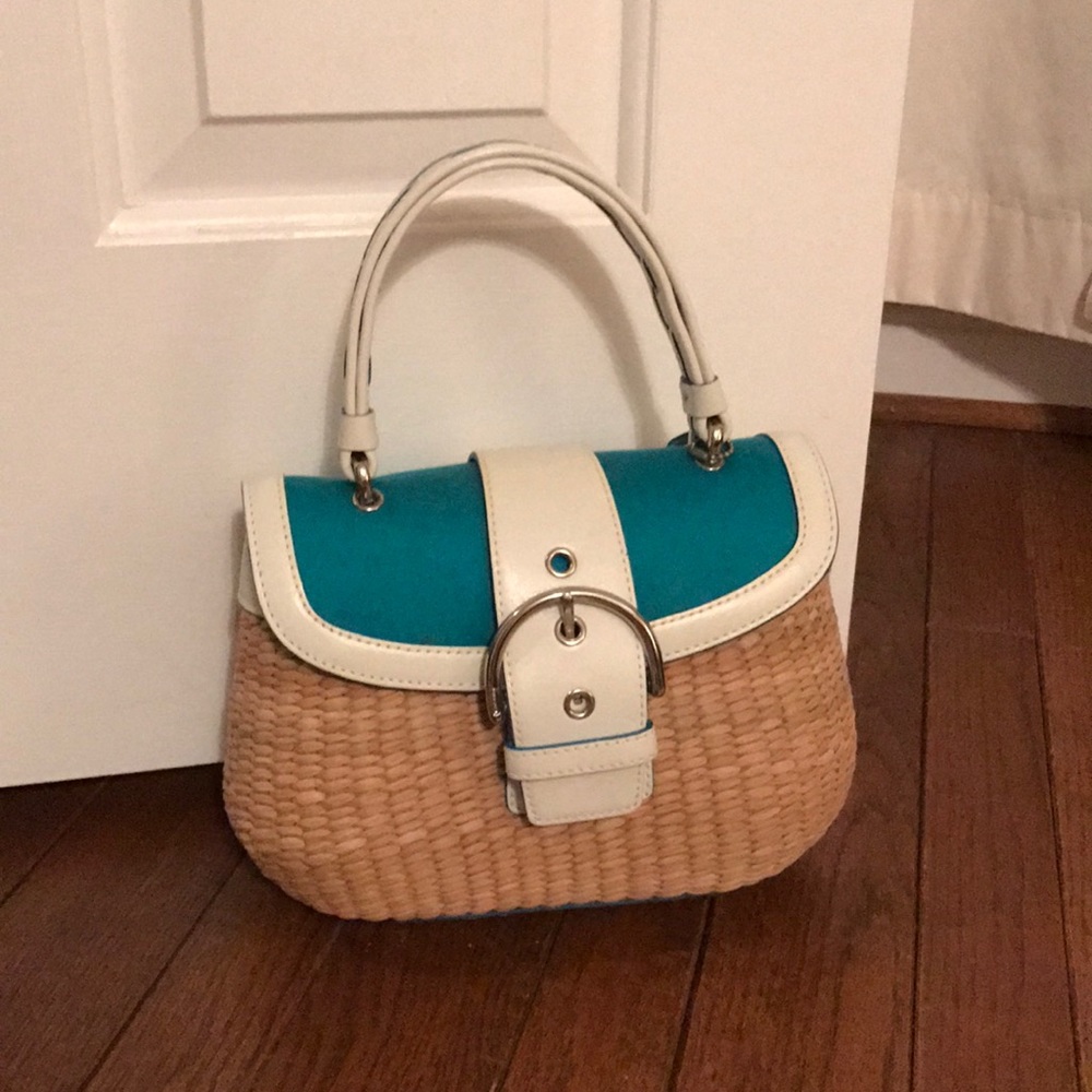 Coach straw handbag